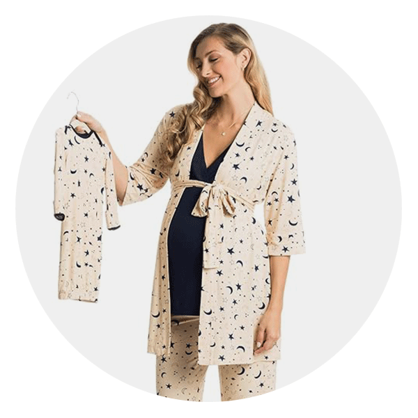 Maternity Nursing Nightgown & Kimono Robe Set