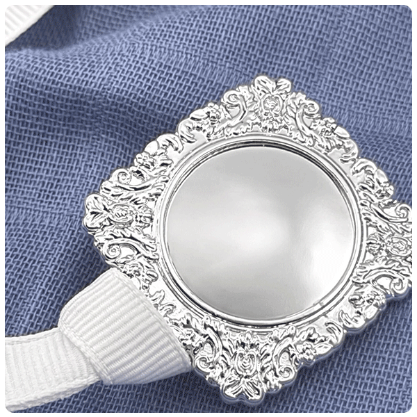 HelloMelonBug Engraved Silver Pacifier Clip