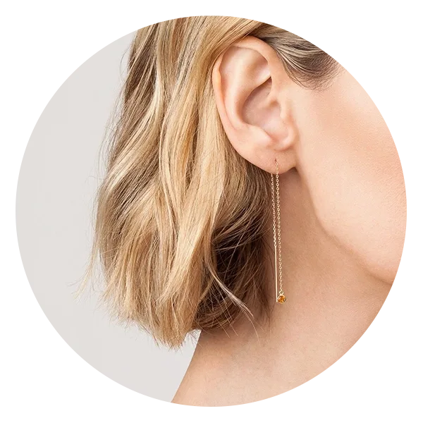Aurate Birthstone Ear Chain Threader