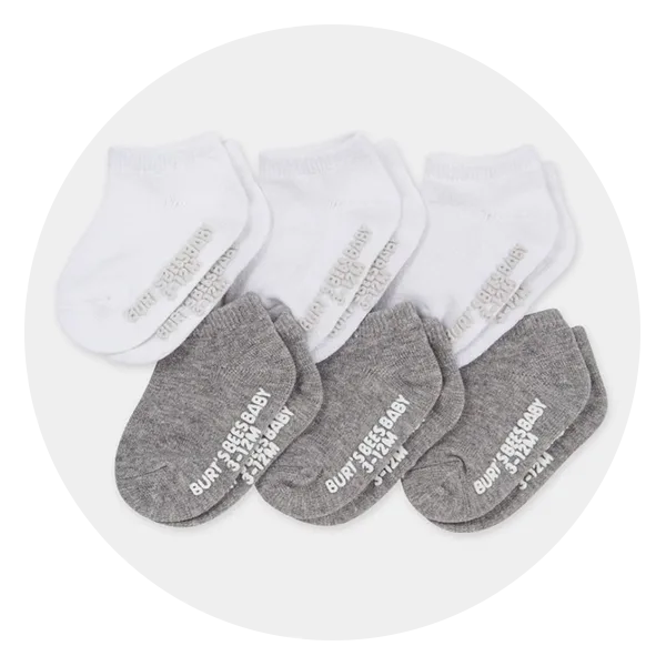 Burt’s Bees Solid Organic Cotton Baby Ankle Socks (6 Pack)