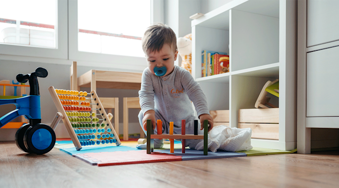 baby playing with toys