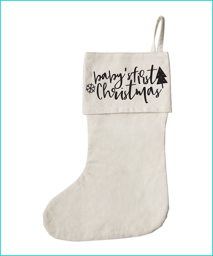 baby's first christmas stocking girl