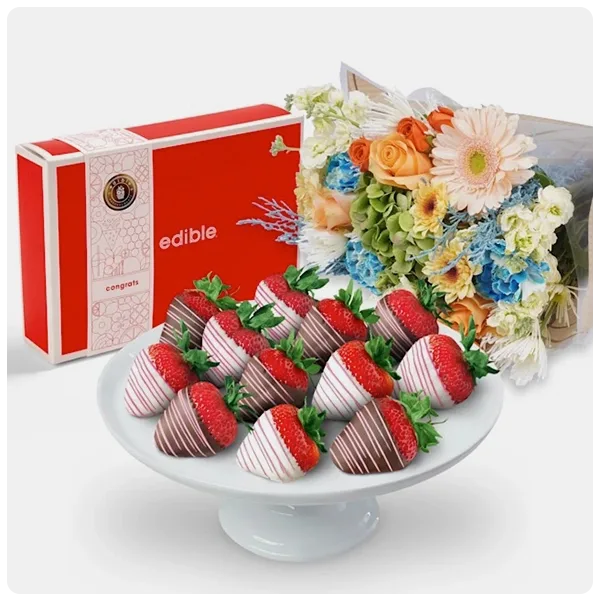 Edible Arrangements New Baby Flower Gift Bundle