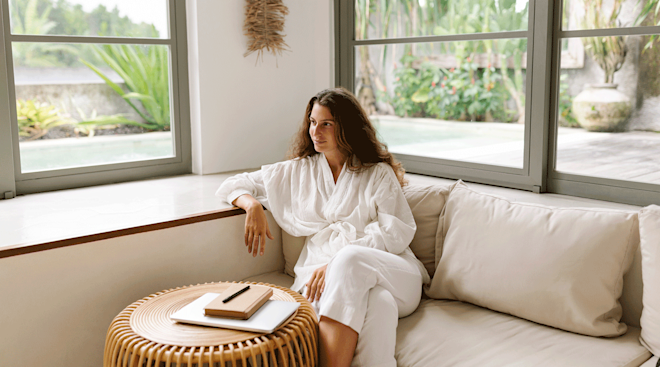 young woman relaxing at home