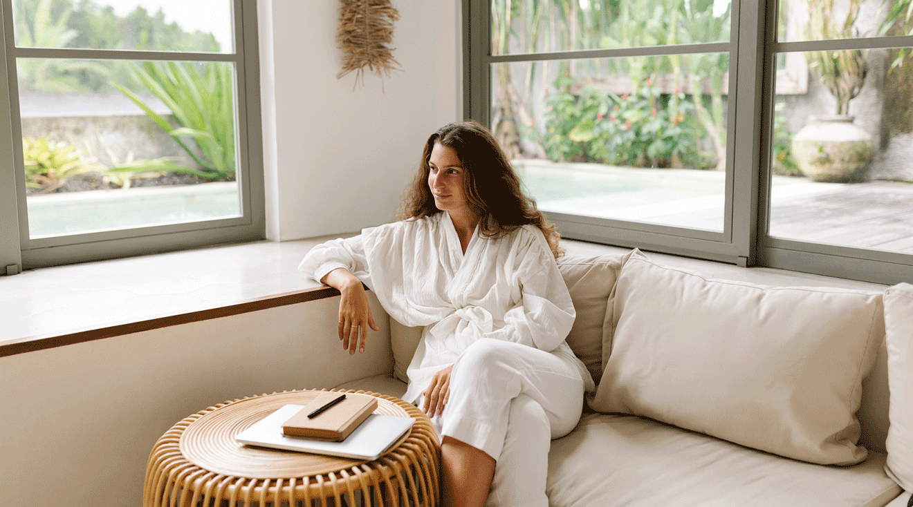 young woman relaxing at home