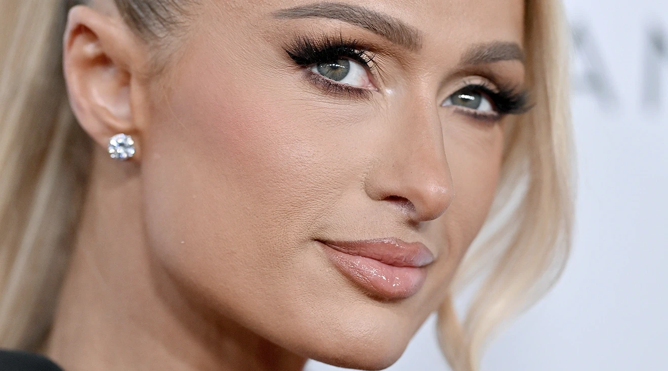 super close up of paris hilton at red carpet event in april 2022