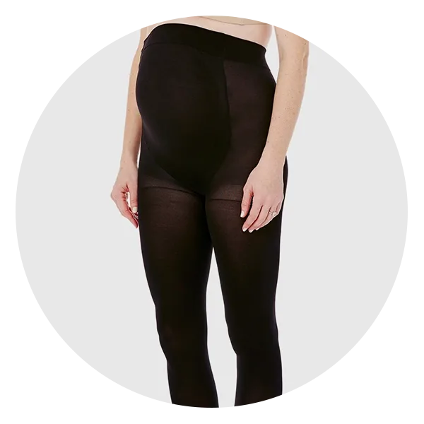 Women's Opaque Maternity Footless Tights with Extra Large Waist