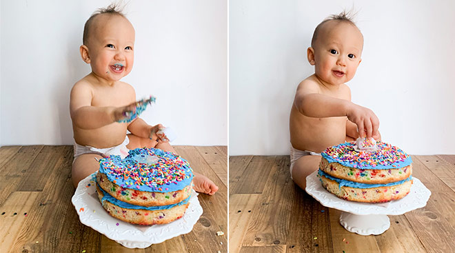 virtual photo shoot cake smash baby