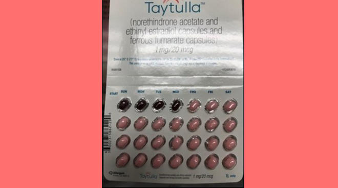 package of Taytulla birth control pills