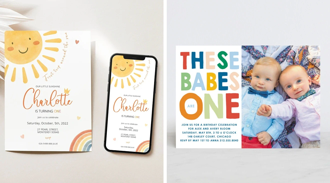best first birthday invitations