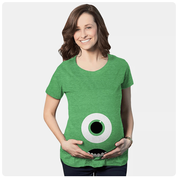 Crazy Dog Maternity Monster Eye Ball Funny Pregnancy Tee