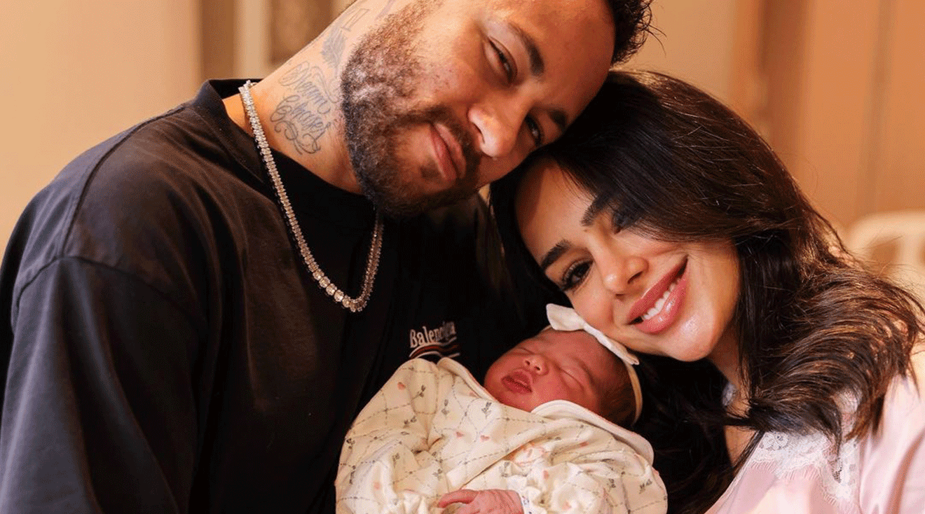 Neymar and Bruna Biancardi with their newborn baby girl