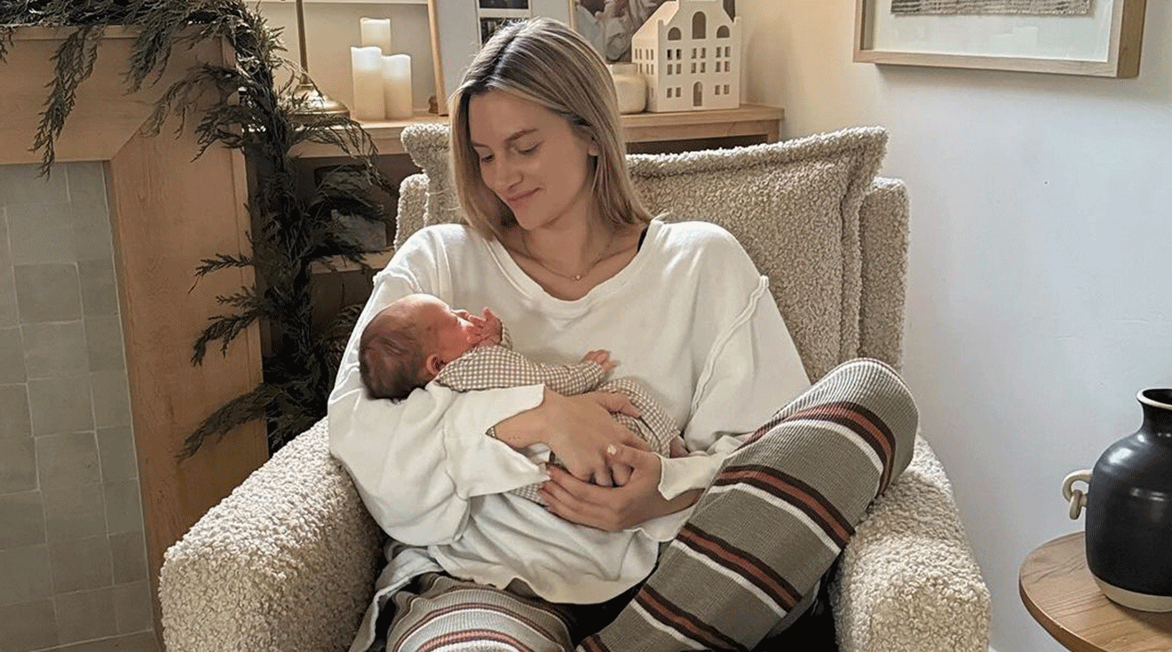 allison kuch and baby at home