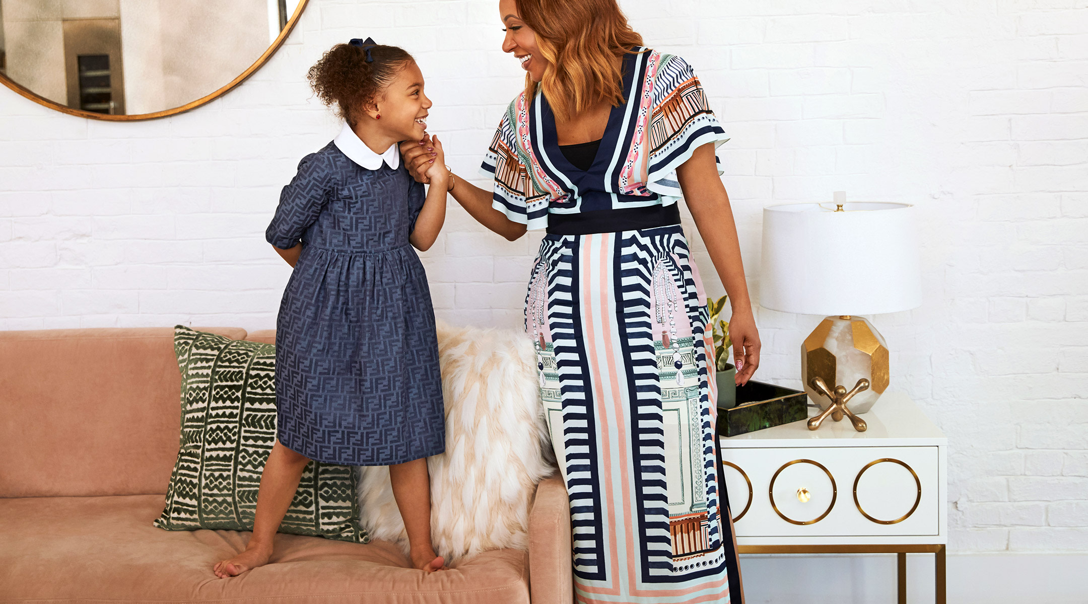 mom and daughter wearing rent the runway outfits