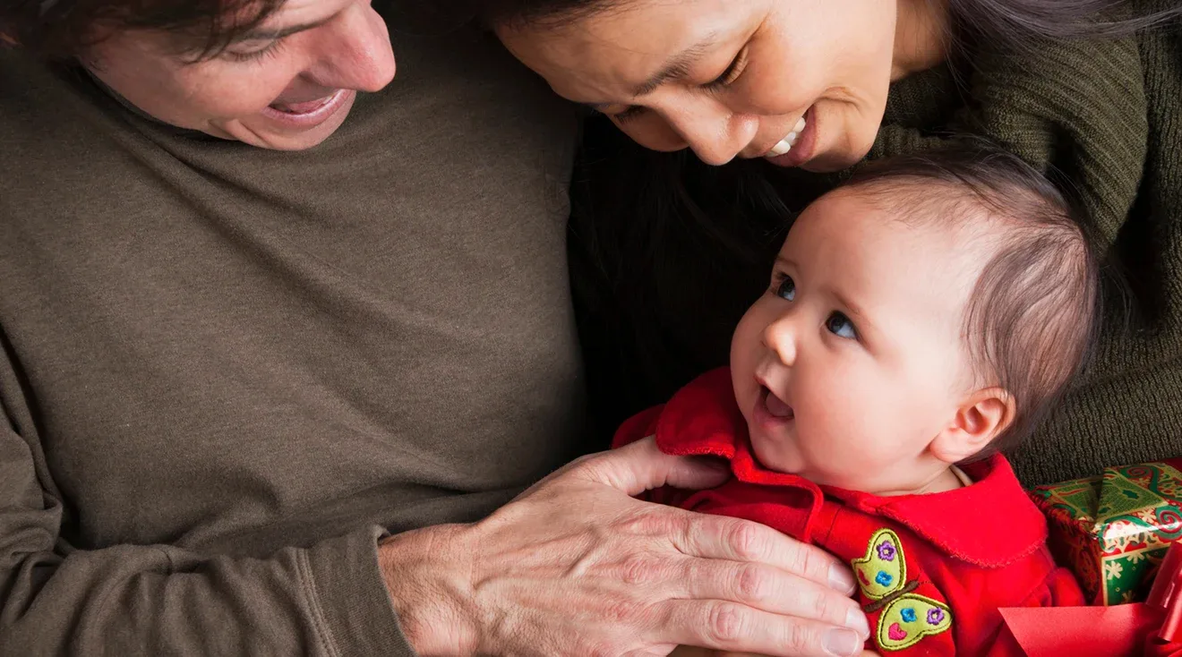 mother and child playing