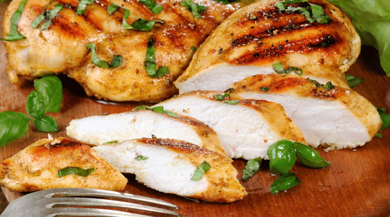 grilled chicken with greens