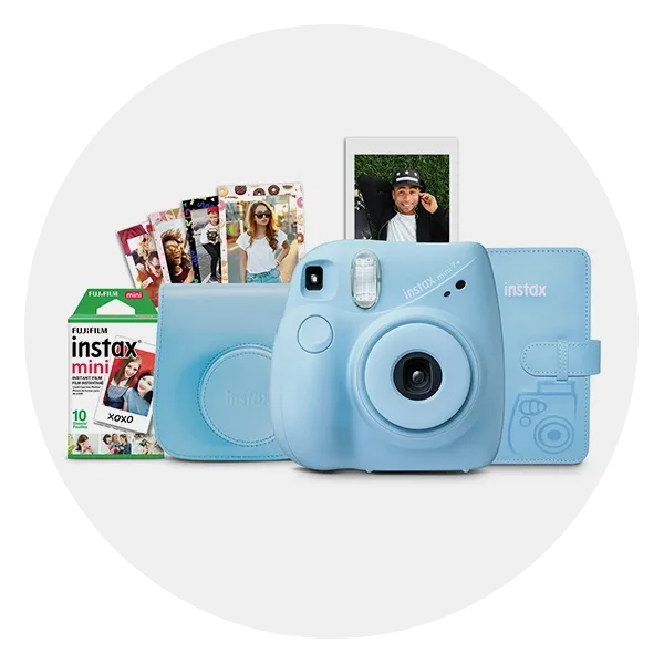Fujifilm Instax Mini 7+ Camera Bundle in Light Blue