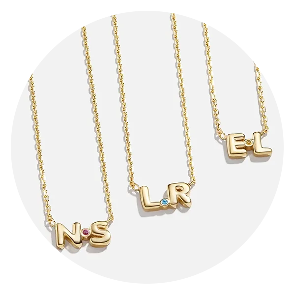 Baublebar 18K Gold Double Initial Birthstone Custom Necklace