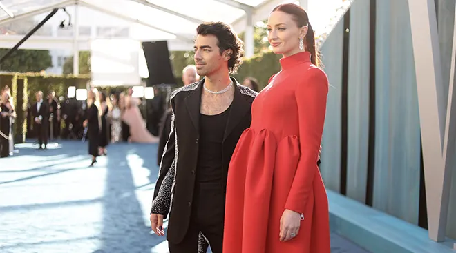 Joe Jonas and Sophie Turner at the 2022 Vanity Fair Oscar Party