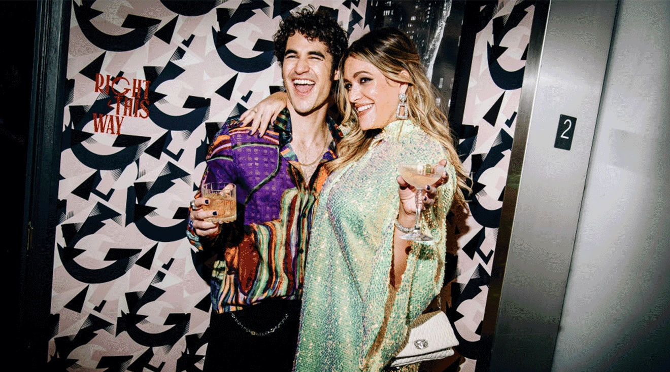 Darren Criss and Mia Swier at the After, After Tonys Party at Pebble Bar on June 12th, 2022 in New York City, New York