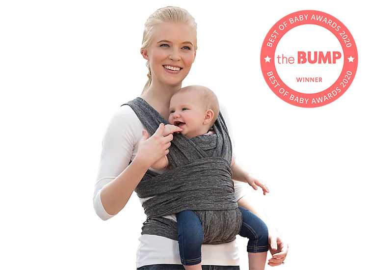 Breathable Easy Skin-friendly and Soft Lightweight Cotton Cover Baby Wrap Carrier CUBY Upgraded Baby Wrap Baby Sling Classic Grey 