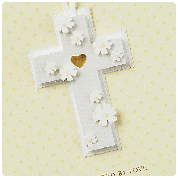 Hallmark Signature Baptism Card for Baby (Yellow Cross)