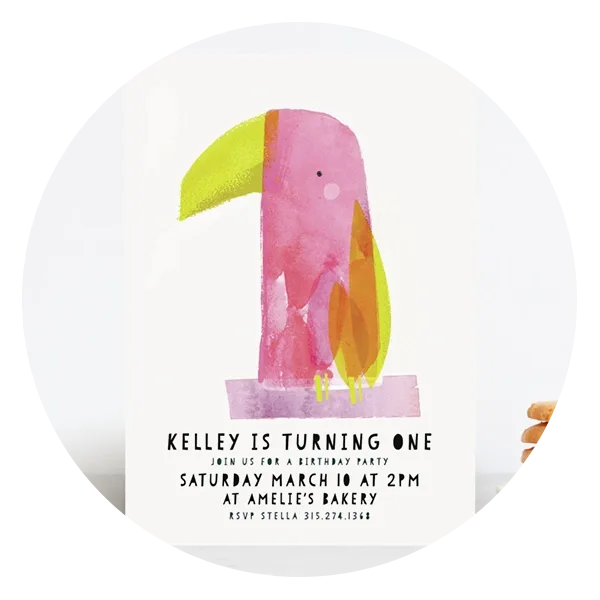 Toucan Children's Birthday Party Invitations