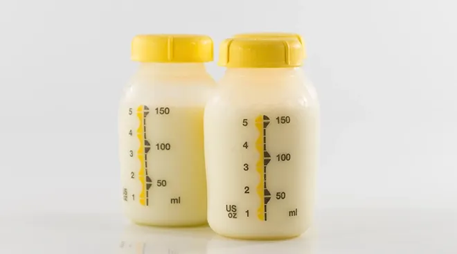 two bottles of breast milk