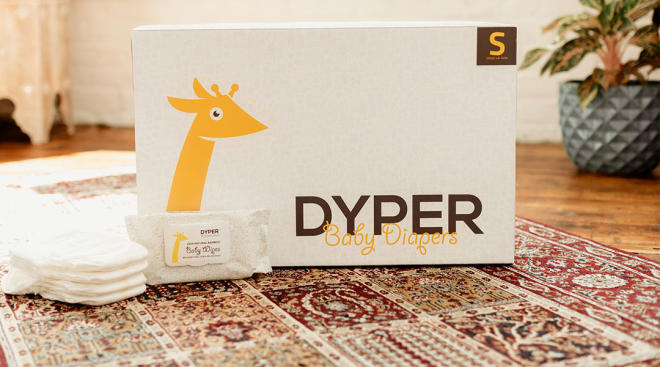 box of dyper compostable baby diapers