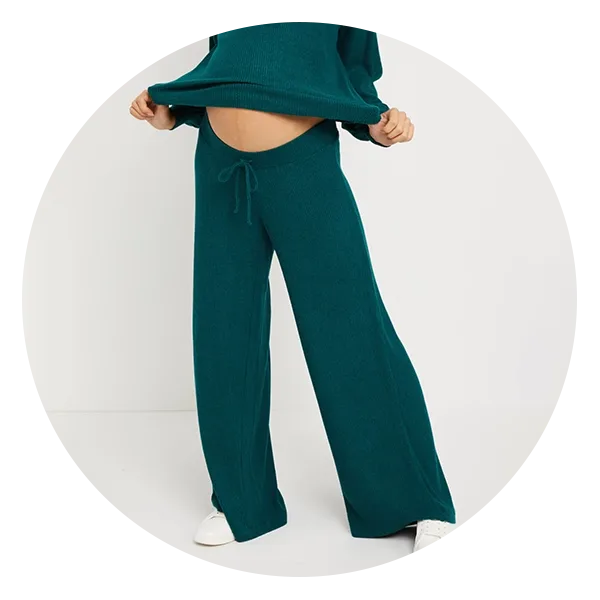 Hacci Knit Wide Leg Maternity Pants