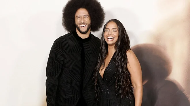 Colin Kaepernick and Nessa Diab attend the Premiere of Netflix's "Colin In Black And White" at Academy Museum of Motion Pictures on October 28, 2021 in Los Angeles, California