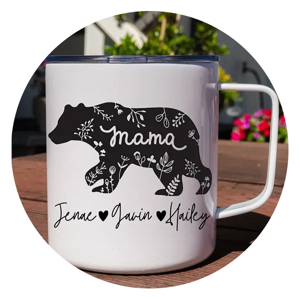 Young's Inc. Set of 2 Mama & Papa Bear Mugs 