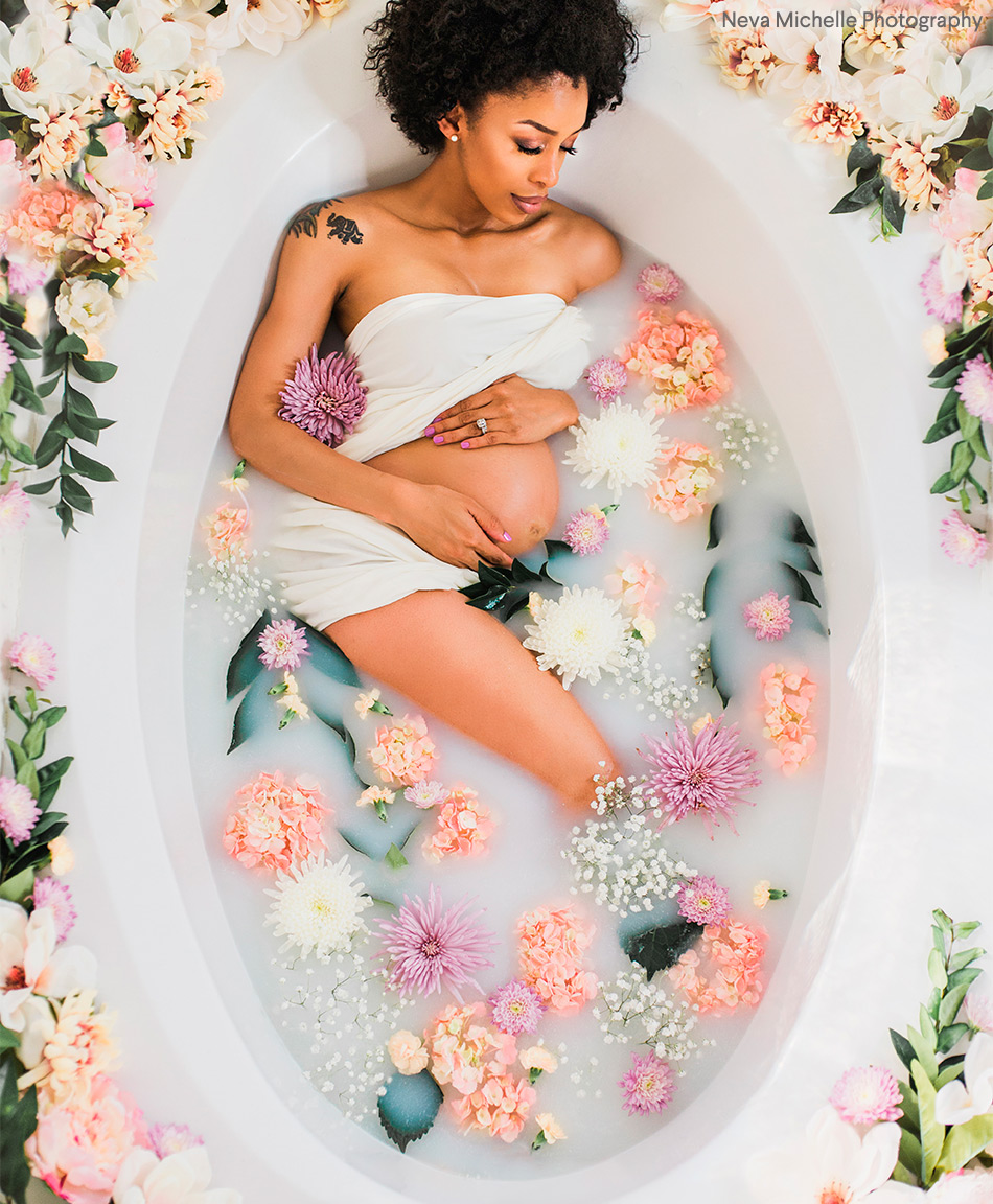 Baby milk bath store shoot