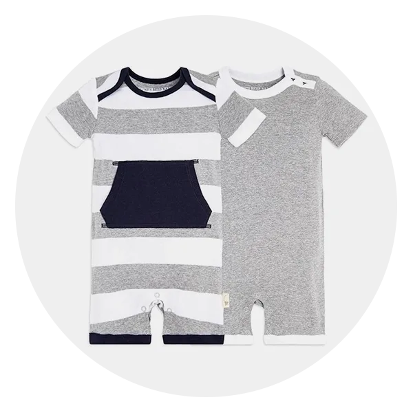 Burt’s Bees Short Sleeve Rompers (2 pack)