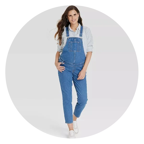 Isabel Maternity by Ingrid & Isabel Denim Overalls Maternity Jumpsuit
