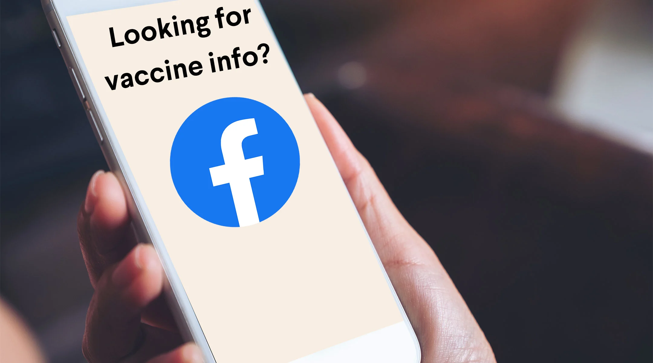 phone screen that shows mock up of vaccine pop up