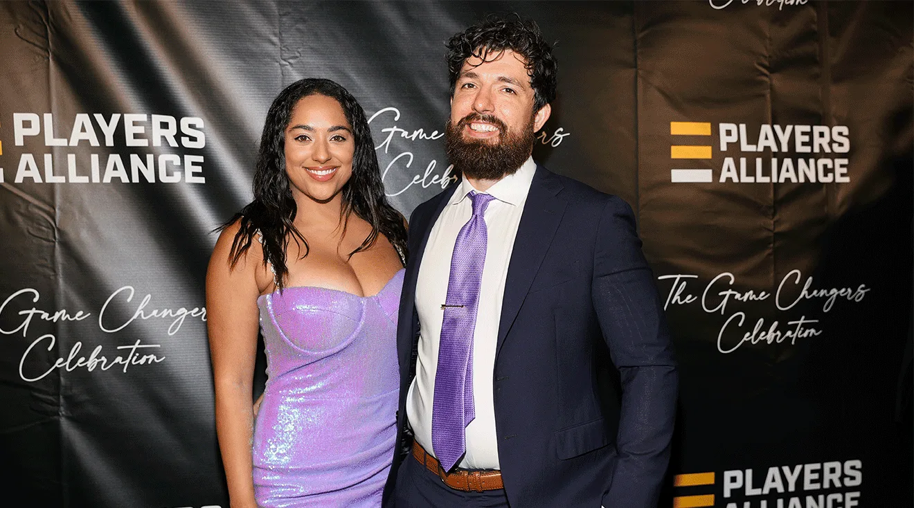 Bliss Poureetezadi Goytowski and Zack Goytowski attend The Players Alliance Game Changers Celebration at AQUA by El Gaucho on July 09, 2023 in Seattle, Washington
