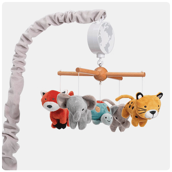 Lambs & Ivy Wild Life Musical Baby Nursery Crib Mobile with woodland creatures