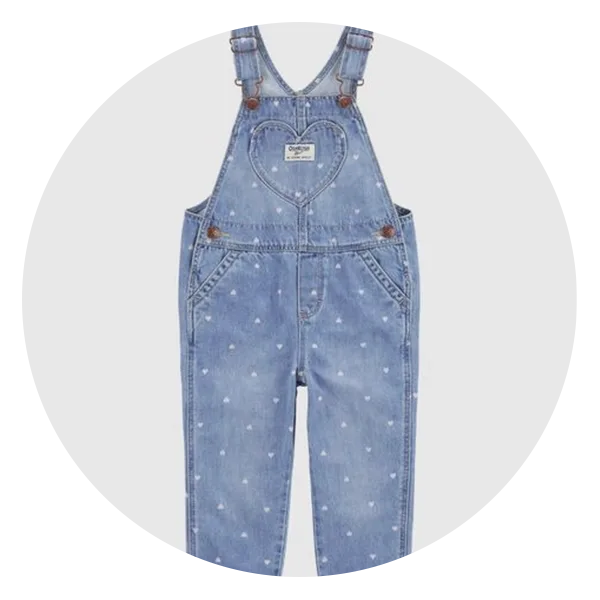 OshKosh Toddler Heart Print Denim Overalls
