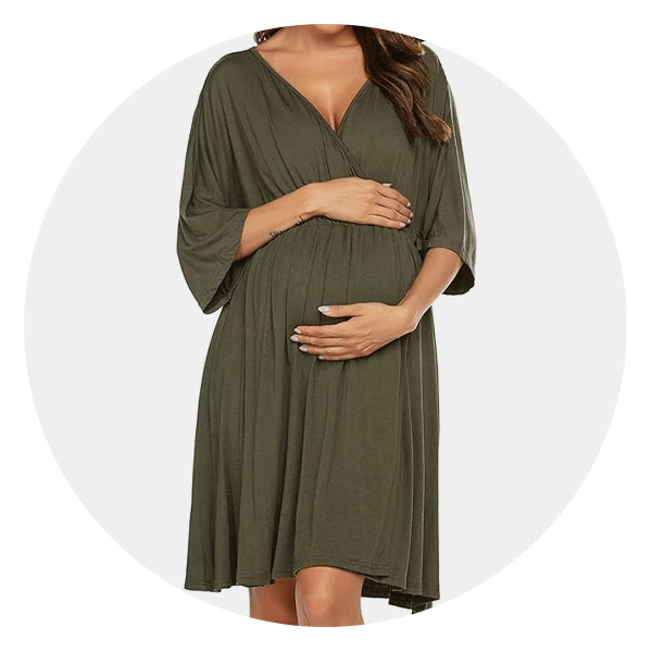 Green Floral Maternity Nursing Delivery Labor Robe Hospital Bag Must Have –  Gownies™