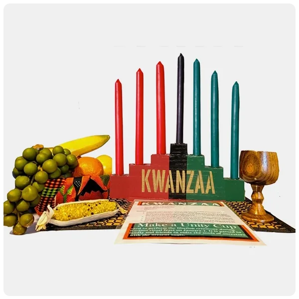Seven Symbols of Kwanzaa Engraved Celebration Set