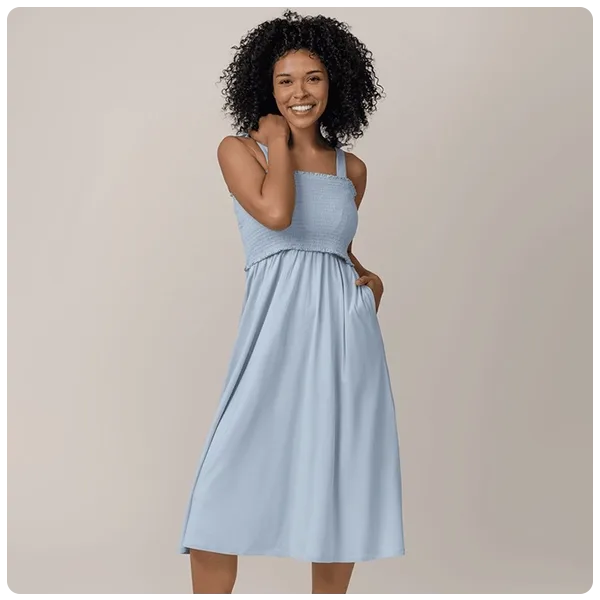 Kindred Bravely Sienna Smocked Maternity & Nursing Dress