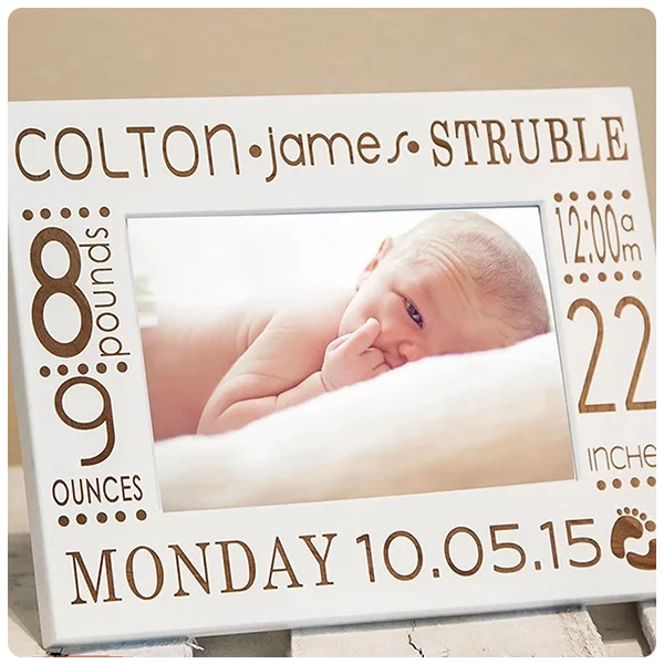 Gifted Oak Oak Birth Announcement Frame