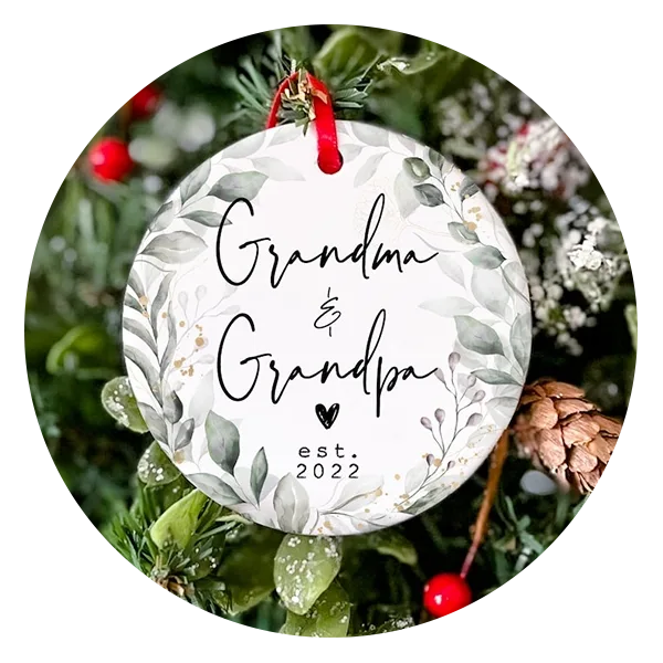 Grandma Glass Ornament Green Christmas Tree Great Gift for