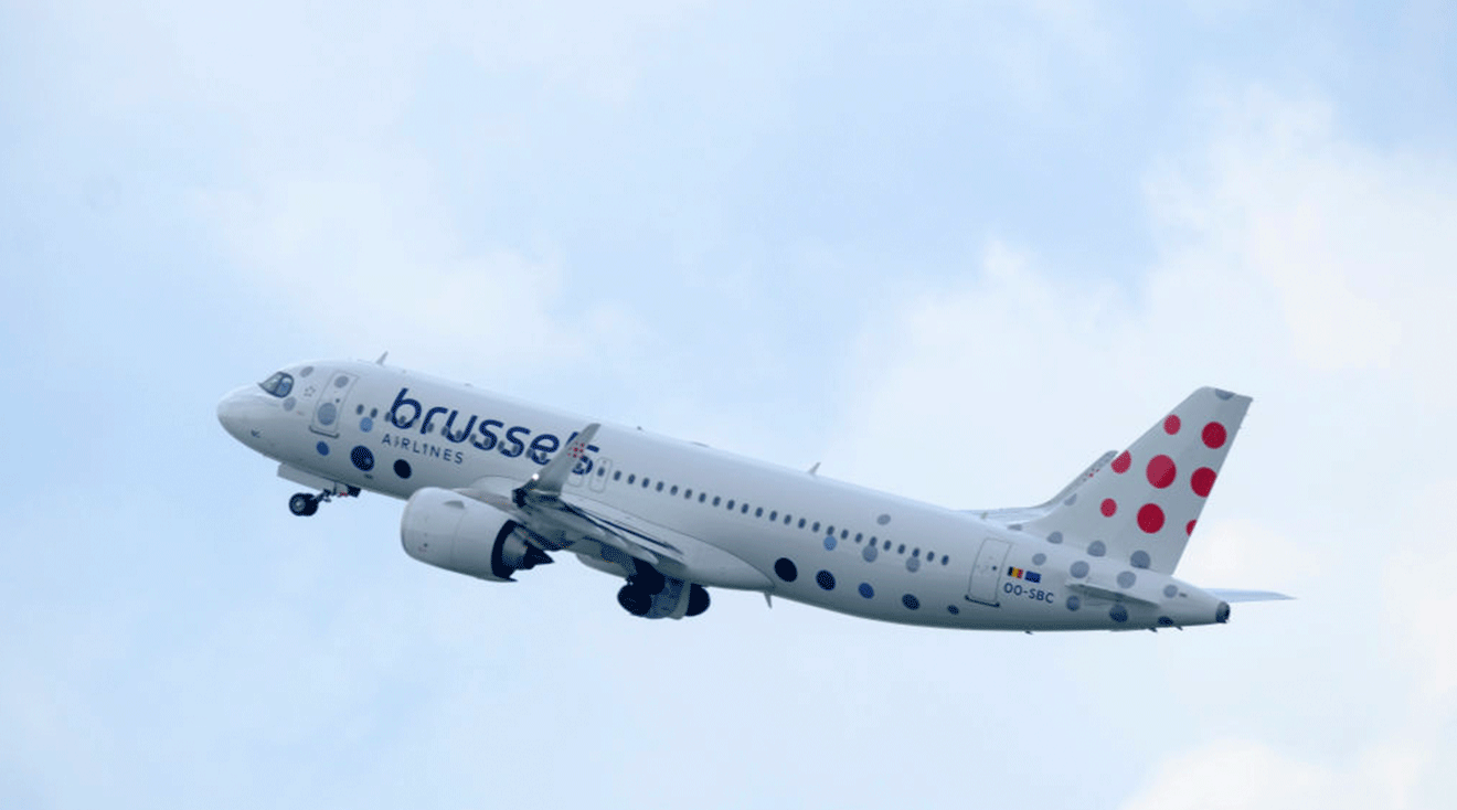 An Airbus A320-251N from Brussels Airlines taking off from Brussels-National Airport