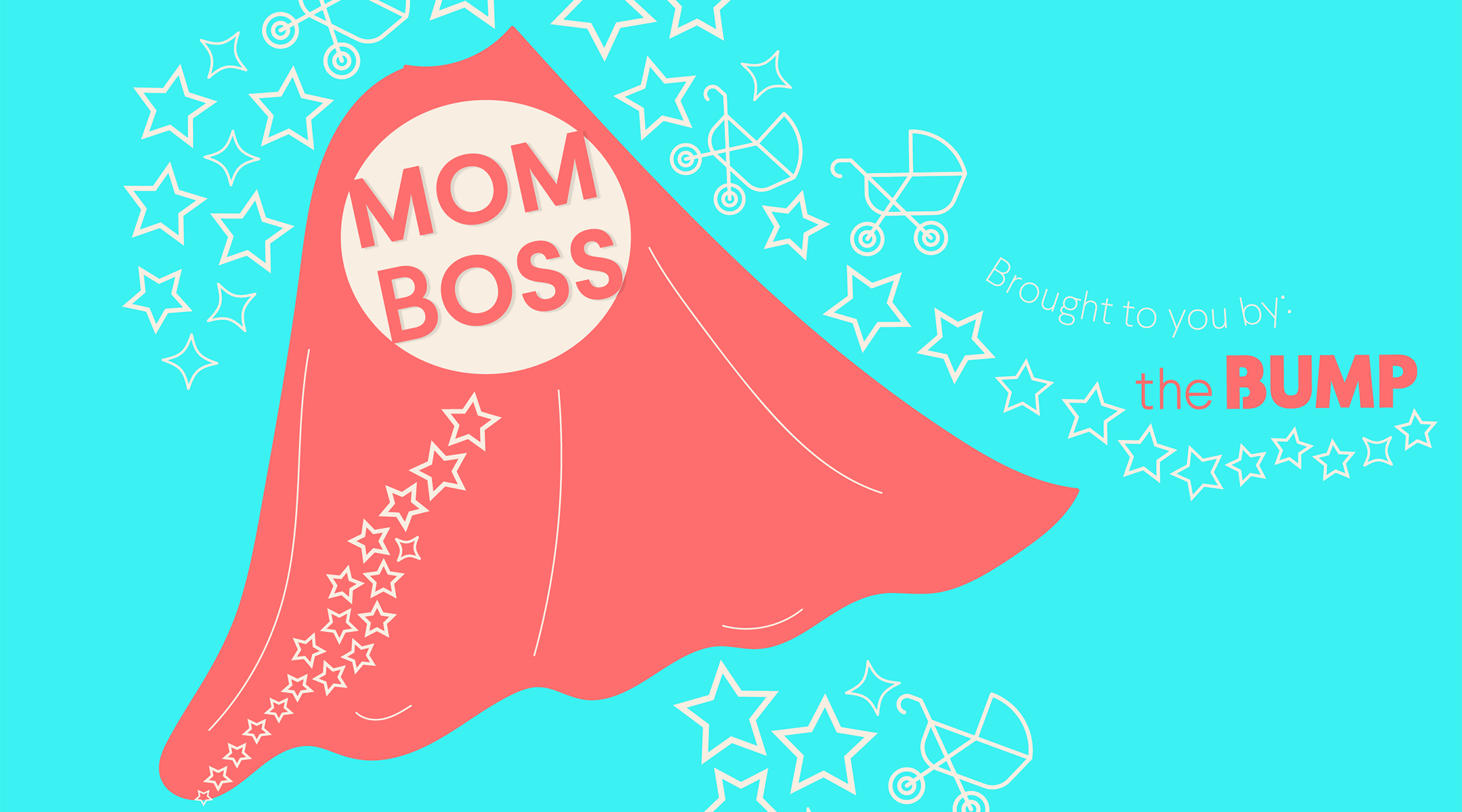 mom boss series represented by illustrated cape and stars