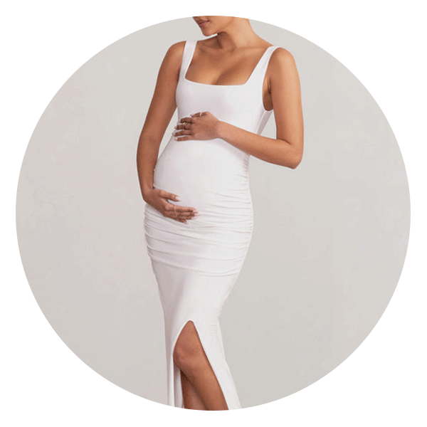 NOM Maternity Mint & Silver Stripe Snap Maternity Bodycon Dress | Pre-Owned  - Size X-Small