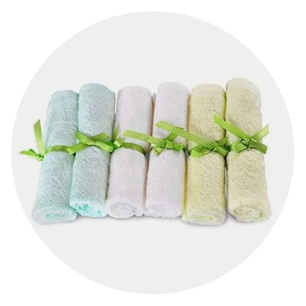 Premium Bamboo Washcloths 6 Pack - White Washcloths for Face