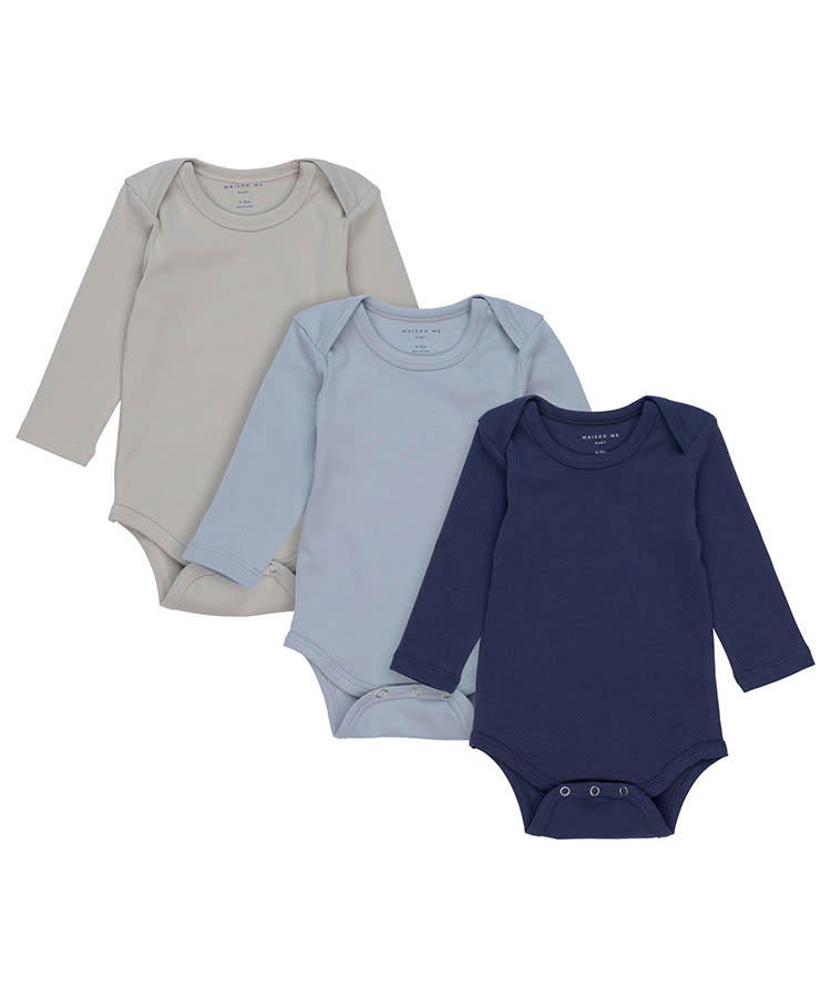 Bodysuit for Women Baby Blue Scoop Neck Long Sleeve - Lauren Baby