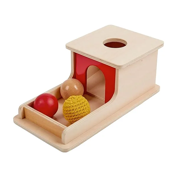 Adena Montessori Object Permanence Box with Tray Three Balls